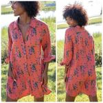 Natural Life  Shirt Dress Womens Size L Floral Georgia Gauzy Cotton Button up Photo 1