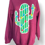 Gildan Southwest Christmas Cactus Lights Sweatshirt Burgundy Holiday Pullover Small Photo 0