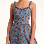 Lulus baby blue floral dress Photo 0