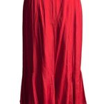 Vintage Desert West by Sherry Holt Cherry Red Flowy Long Maxi Skirt Women Small Photo 3