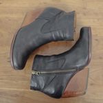 Kork-Ease Leather Side Zip Wedge Booties Size 8.5M Photo 4