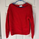 Old Navy Red Crew Neck Sweater Chunky Knit Photo 1