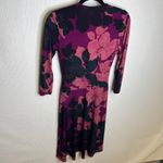 CAbi  Floral Print 3/4 Sleeve Wrap Dress Purple Pink Size Small Photo 3