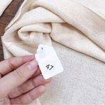 St. John  Sport • Mock Neck Henley Pullover beige sweater knit gold buttons Photo 6