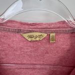 True Grit  Waffle Knit Henley Top‎ Womens M Organic Cotton Pink Gemstone Buttons Photo 4