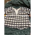 Madewell NWT Bubble-Sleeve Top True Black Gingham Plaid Short Sleeve Size 2 Photo 10