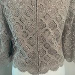 MARINA for Bloomingdale’s crop silver taupe top sz S Gray Photo 5