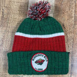 '47 Minnesota Wild Women's Patch Nature Colorblock Pom Beanie Knit Hockey Cuffed Green Photo 0