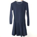 Trina Turk  Lucia Long Sleeve Fit and Flare Sweater‎ Dress in Navy Size Small Photo 7