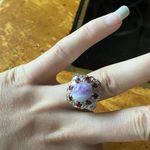 Rare Tiffany Stone Red Garnet Sterling Silver Cocktail Ring Size 7 White Photo 2