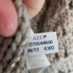 American Eagle OUTFITTERS TAUPE METALLIC WOVEN HEAVY KNIT WOOL OPEN CARDIGAN S Photo 10