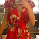 NLW Red Floral Romper!  Photo 0