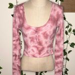 Aeropostale Waffle Knit Scoop Neck Tie Dye 4 Button Long Sleeve Photo 0