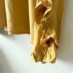 ZARA M Womens Mustard Yellow Long Sleeve Ruffle Split Sleeve Top Fall Shirt Photo 3