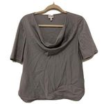 Armani Collezioni Womens Size 40 IT Gray Silk Blend Cowl Neck Blouse Photo 0