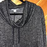 Motherhood Maternity  Hacci black marled cowl neck sweater tunic Photo 6