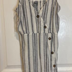 Justify  Striped Mini Dress Button Front Sleeveless‎ Casual Sundress Size S Photo 0
