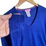 Lilly Pulitzer  Women’s Liesel Cobalt Blue Vneck Linen Sweater XS Photo 3