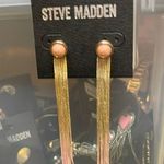 Steve Madden Gold and Coral Pink Tassel Earrings Photo 0