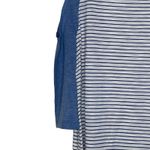 Umgee Cold Shoulder T-Shirt Size Small Blue White Striped Cotton Blend Womens Photo 2