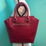 Coach  Cherry Red Leather Satchel Photo 8