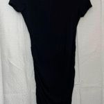 Antistar Ruched Black Bodycon T-Shirt Dress Photo 0