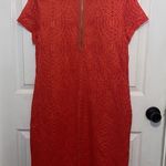 Chico's Coral Lace Eyelet Short Sleeve Dress Photo 4