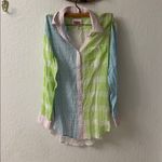 Solid & Striped  Mixed Print Long Oxford Tunic Swim Coverup Blue Green Pink XS Photo 4