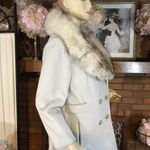 VINTAGE CIRCA 1970'S SABRINA GRAY WOOL W/FOX FUR COLLAR COAT (S) Photo 7