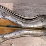 Studio Works  round toe slip on shoes metallic silver, 2” stacked heel size 8.5 Photo 4