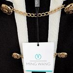 Ming Wang NWT  Contrast Trim Black White Knit Dress Gold Button / Chain Size XL Photo 3