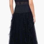 Betsy and Adam NWT  Tia Corset Ruffle Gown Black 8 tulle Photo 1
