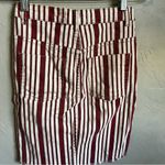 Free People  Red Cream Pencil Denim Skirt Photo 4