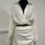 ZARA White midi wrap skirt and crop top set. size small Photo 2