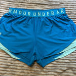 Under Armour  Women's Teal and Light Green Athletic Shorts Photo 0