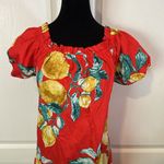 Flying Tomato  RED LEMON PRINT OFF THE SHOULDER MIDI SUMMER RESORT DRESS Photo 1