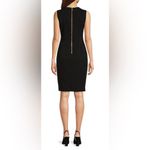 Calvin Klein  Seam Front Scuba Crepe Crew Neck Sheath Dress - Black Photo 1