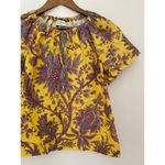 J Crew Collection Tie Neck Yellow Purple Paisley Floral Ratti Golden Top Preppy Size XS Photo 4