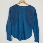 prAna  “Remi” dusty blue waffle texture ribbed pullover long sleeve top. Small. Photo 4