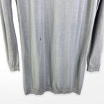 Theory  Gray Wool Silk Long Sleeve Boatneck Knit Mini Dress Photo 11