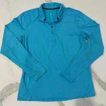 Nike Dri Fit 1/4 Zip Pullover Blue Activewear Shirt Womens Large Workout Running Photo 0