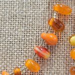 Amber Carnelian Necklace 23.5" Orange Pebble Beaded Artesian Handmade Jewelry Photo 6