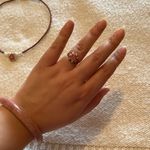 Pink sparkle flower necklace set Photo 7