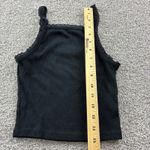 American Eagle Black Ribbed Lace Trim Cropped Tank Top Womens XS Cami Casual Photo 2