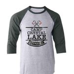 Camp Crystal Lake Counselor Raglan Shirt Gray Size XL Photo 0