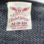 Faded Glory Chevron Streetwear Black Gray Open Cardigan Size Medium Classic Chic Glam Photo 3