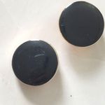 Liz Claiborne Vintage Black Faux Onyx Gold Tone Round Clip Earrings Photo 1