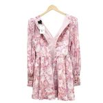 Bardot NWT  Zelina Long Sleeve Mini Dress Corset Bodice Pink Floral Size 4 NEW Photo 5