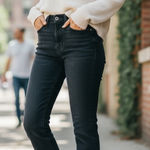 AGOLDE  Toni Mid Rise Straight Leg‎ Jeans Cut Size 26 Black Photo 0