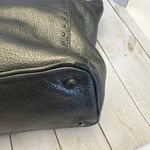 Henri Bendel Silver Leather Soft Studded Double Handles Tote 16.5x9x6” EUC* Photo 8